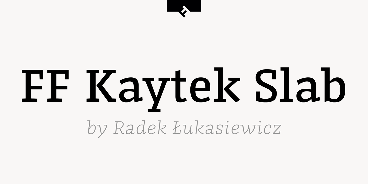 Ejemplo de fuente FF Kaytek Slab Medium Italic
